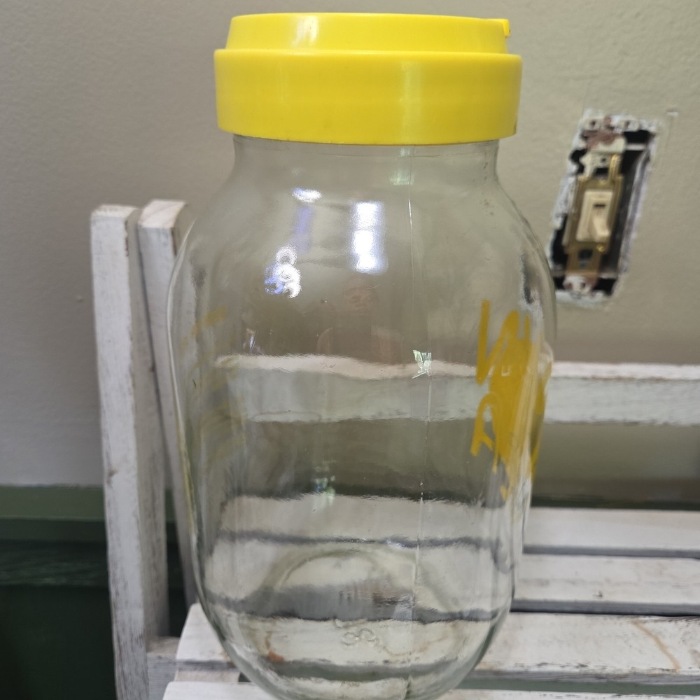 Sun Tea Ice Tea Recipe Vintage Carlton 3 Liter Glass Jar Yellow Clear - Picture 9 of 14